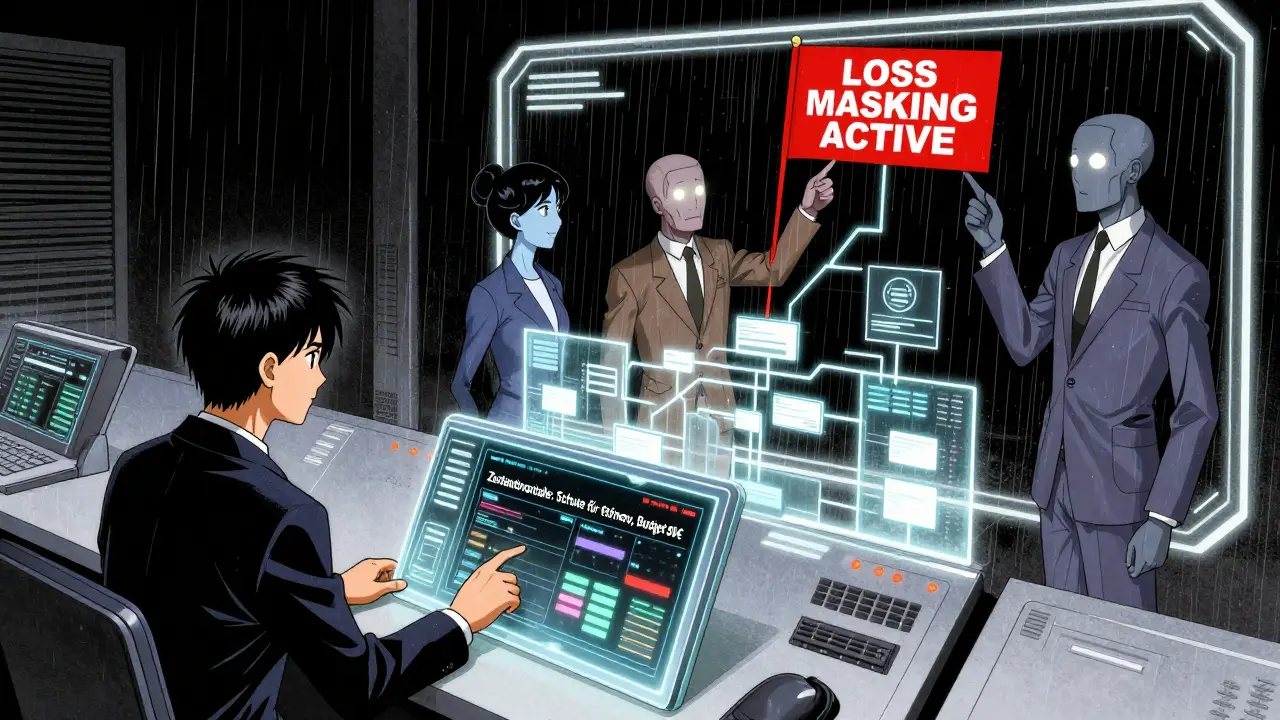 Anime-Stil: Entwickler aktualisiert eine digitale Zustandsvariable, während drei KI-Agenten ein holographisches Gespräch analysieren.