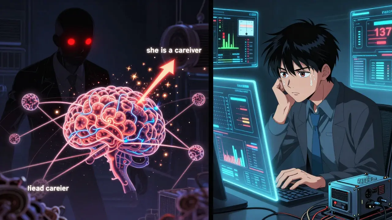 Ein adversariales KI-System bestraft ein Sprachmodell für geschlechtsspezifische Sprache, während GPUs überhitzen.