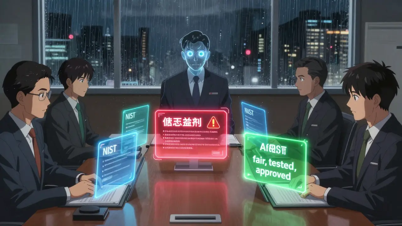 Ein Corporate-Audit mit holografischen Prompts, die auf Fairness geprüft werden.